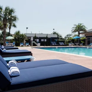 Lounge by the largest pool on Fernandina Beach