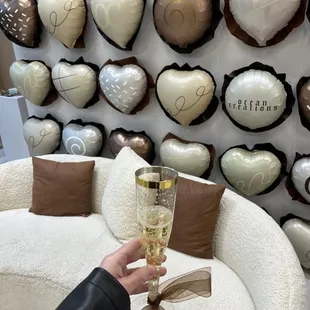 Beautiful ocean creations wall  Champagne is served while creating the charm phone case