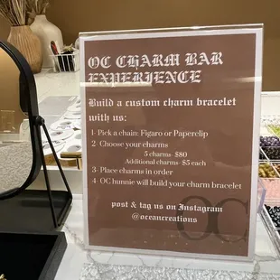 Info in the charm bracelet