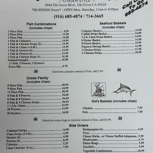 Menu as of 11/22/2024