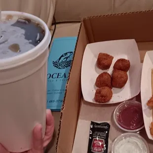 Large drink to wash it down cherry coke