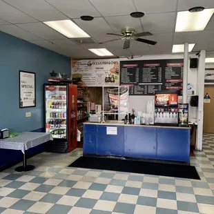 the inside of a restaurant