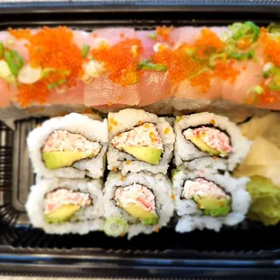 Ocean Fish Sushi &amp; Grill - Lover&apos;s Roll (top) &amp; California Roll (bottom)