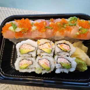 Ocean Fish Sushi &amp; Grill, Pacifica - Lover&apos;s Roll (back), California Roll (front)