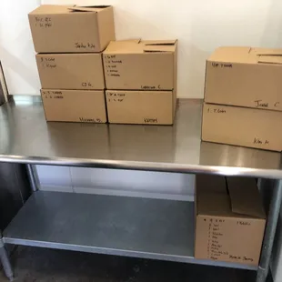 Boxes for pick up