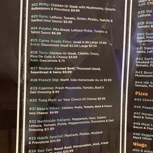 New menu