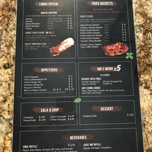 menu