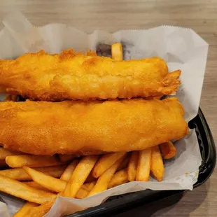 What is missing is a piece of fish that I shared with my wife.  What is added is a piece of shrimp. Both were very good and made to order.