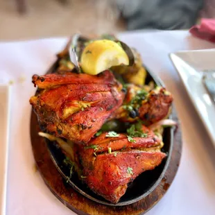 Tandoori Combination - chicken, lamb, and salmon