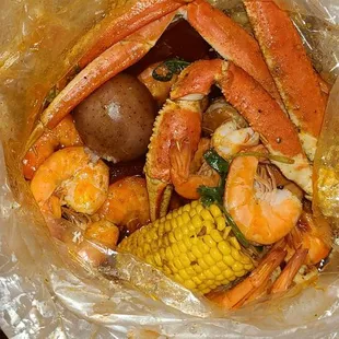 Shrimp and crab leg boil