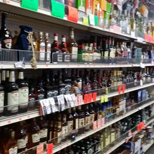 shelves of alcohol and liquor