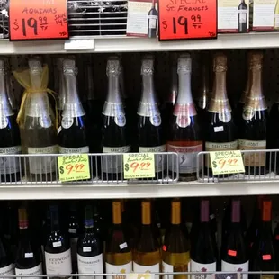 bottles of wine on shelves