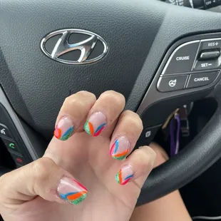 This is the result of my nails from Ocean Nails and Spa. Hideous, poorly done, clumpy and the acrylic was stuck my my skin.