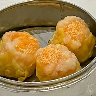 Shrimp siu mai. Generous shrimp filling. Delicious.