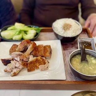 2 meat combo - roast duck and crispy pork