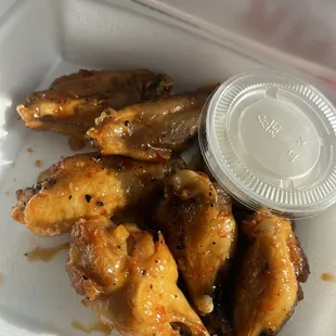 A-8. Black Peppered Fried Chicken Wings W/ lime.  I didn&apos;t taste the lime.