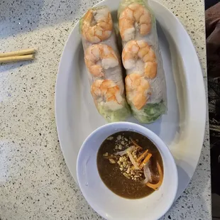 Spring Roll with peanut  sauce