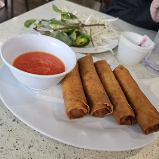 Vegetarian Egg Rolls &amp; Sweet &amp; Sour Sauce