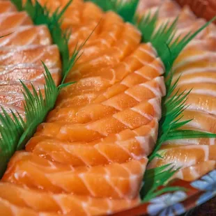 a platter of salmon