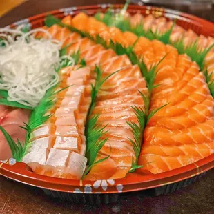 a platter of sashimi