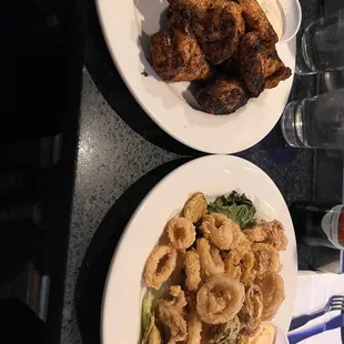 Calamari and Buffalo Wings Your Way (blackened)