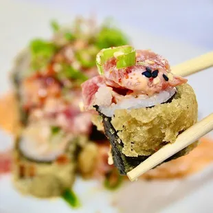 The Spicy Tuna Roll had amazing texture - the tempura exterior was delicately crisp.