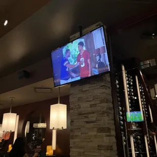 Big screen televisions in the bar area