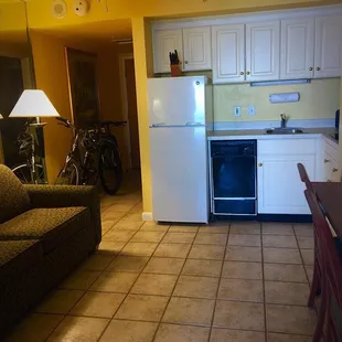 Kitchen with everything you need, even a wine opener, which earns them extra points.