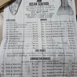 menu