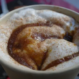 The pumpkin spice latte. I had it hot and it reminded me of fall.