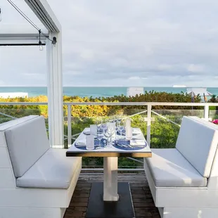 a view of the ocean from the deck