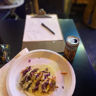 a plate of food on a table