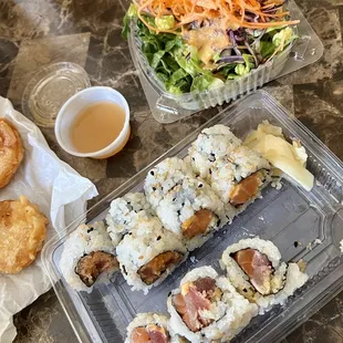 a variety of sushi on a table
