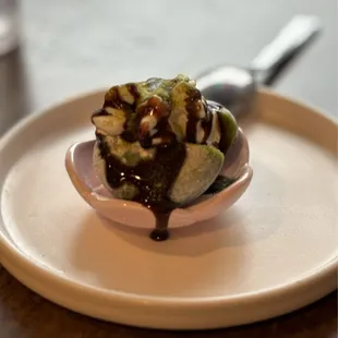 Mochi green tea dessert