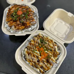 Torched garlic ahi and torched spicy ahi