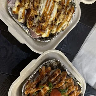 torched garlic butter ahi &amp; spicy mentaiko bowls
