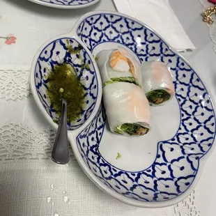 Thai Fresh Garden Rolls Very good. Also ordered Pad Kee Mao and pumpkin curry. Everything was delicious