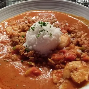 Pan roast with crab shrimp and crawfish