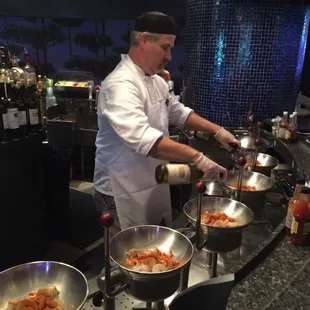 Chef Mike hard at work preparing the days special.  Delicious!