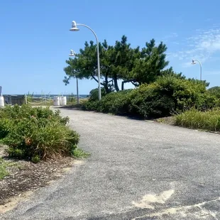 View of the paved pathway along the park near the Oceanview Beach