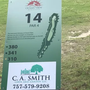 14th Tee Sign