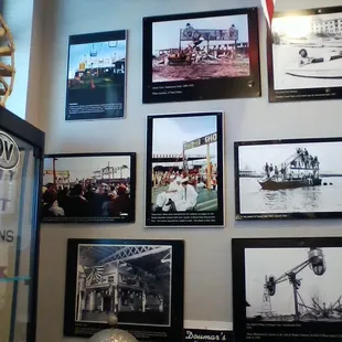 A mix of black-and-white and color photos of Ocean View on another museum wall