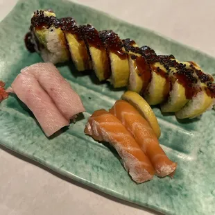 Indy Roll and Salmon and Yellow Tail belly