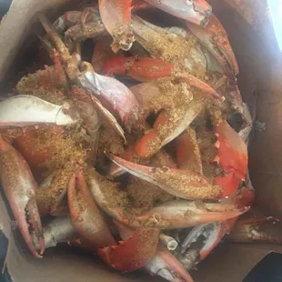 Steam male crabs