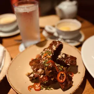 a plate of food on a table