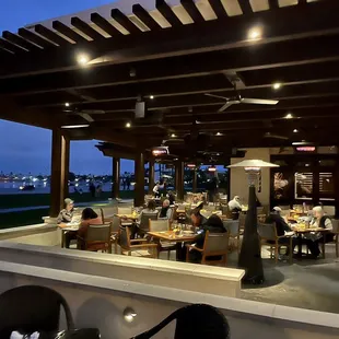 Patio dining by the water