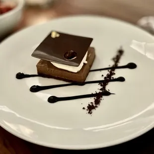 Chocolate custard brownie