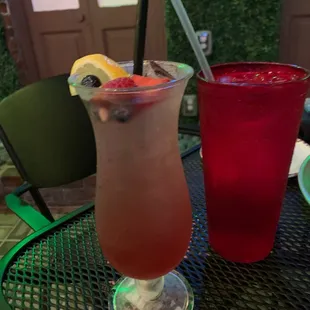 two drinks on a table