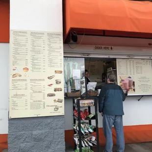 a man ordering food