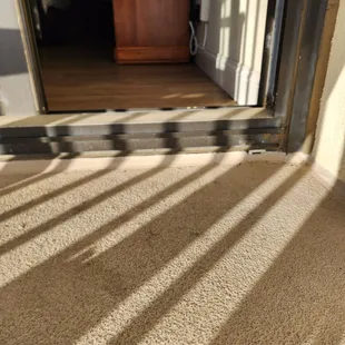 Entrance to balcony, not a step down....step over at least 3 inch